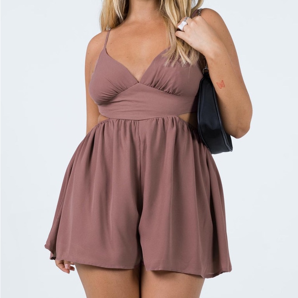Princess Polly AVARI ROMPER BROWN Sz 4